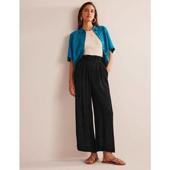 Boden vacation wide leg black pants size US 8 - Picture 1 of 7